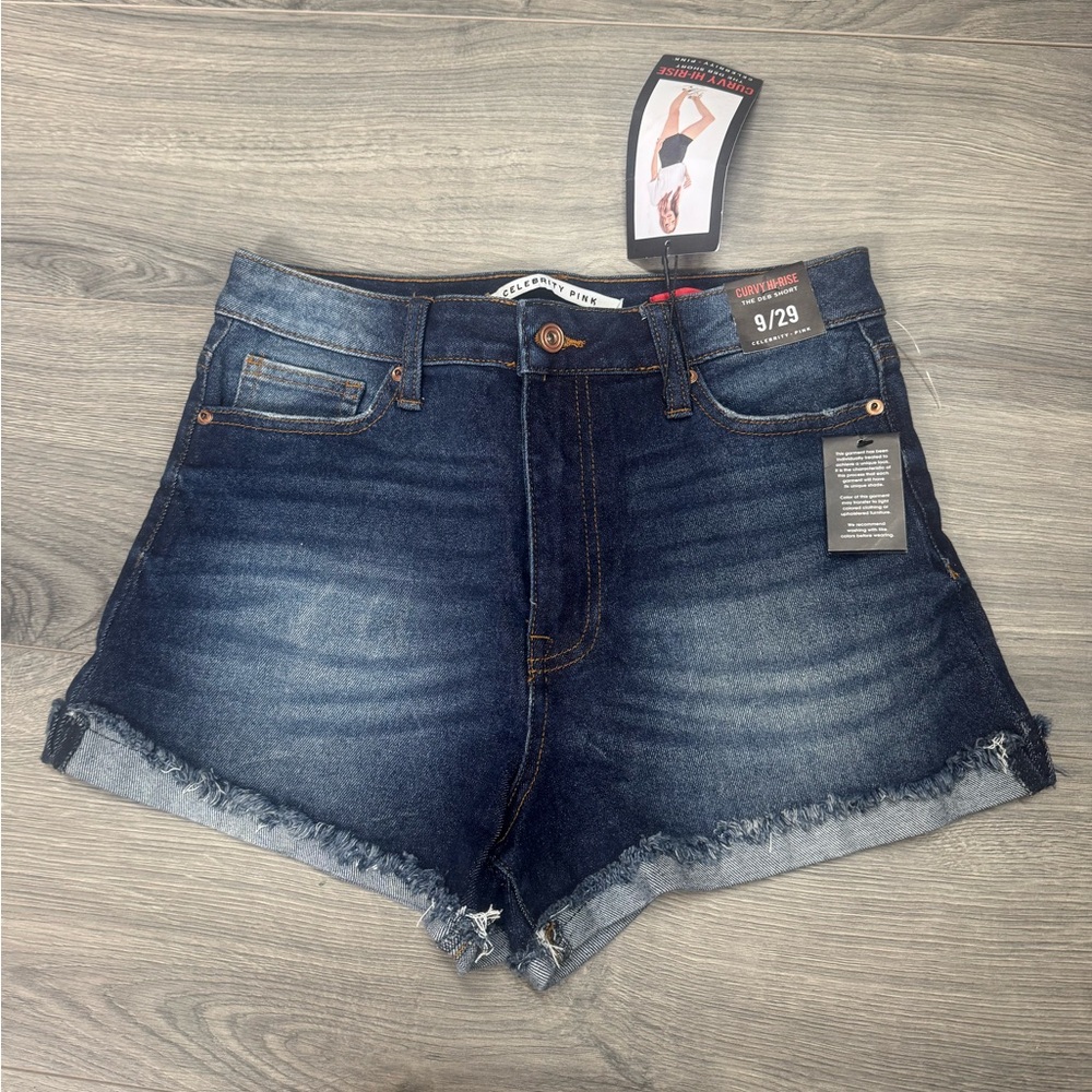 Celebrity Pink Dark Wash Jean Shorts